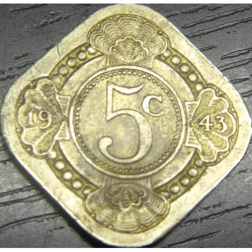 5 центів Кюрасао 1943