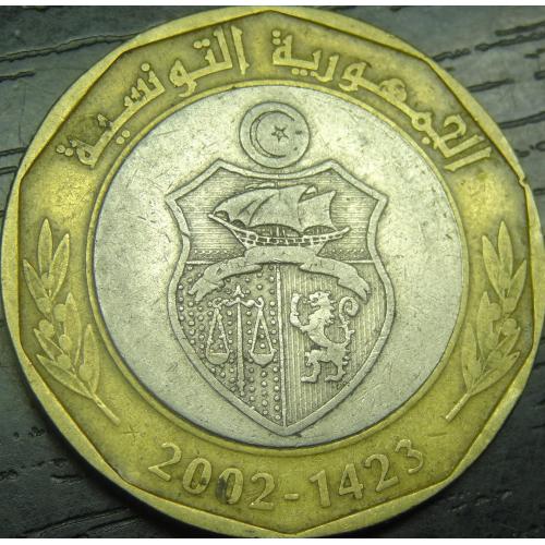 5 динарів Туніс 2002 Хабіб Бургіба