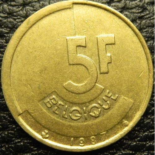 5 франків Бельгія 1987 Belgique