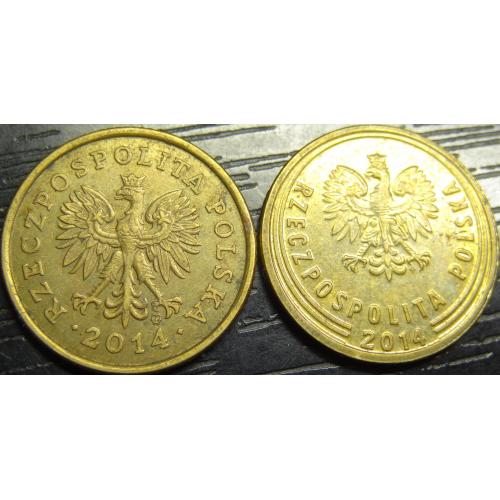 5 грошей 2014 Польща (два різновиди)
