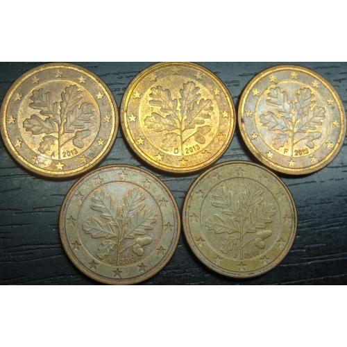 5 євроцентів 2013 Німеччина (всі монетні двори)