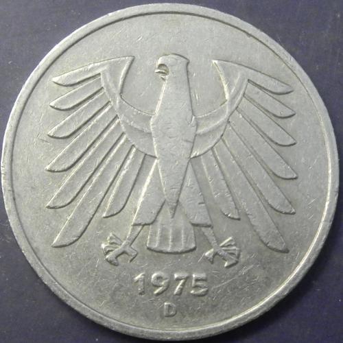 5 марок 1975 D ФРН