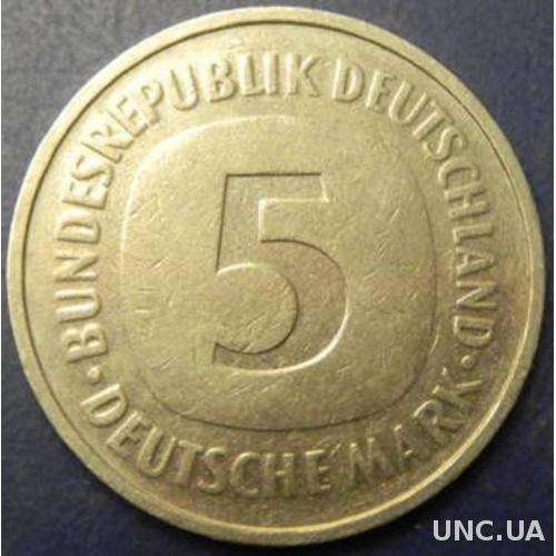 5 марок 1986 D ФРН