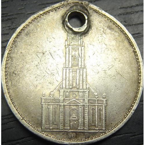 5 рейхсмарок 1934 G Німеччина Кірха срібло