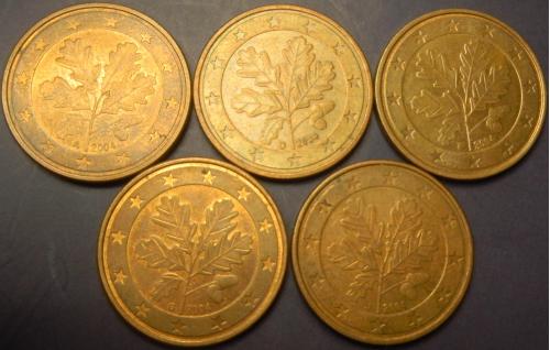 5 євроцентів 2004 Німеччина (всі монетні двори)