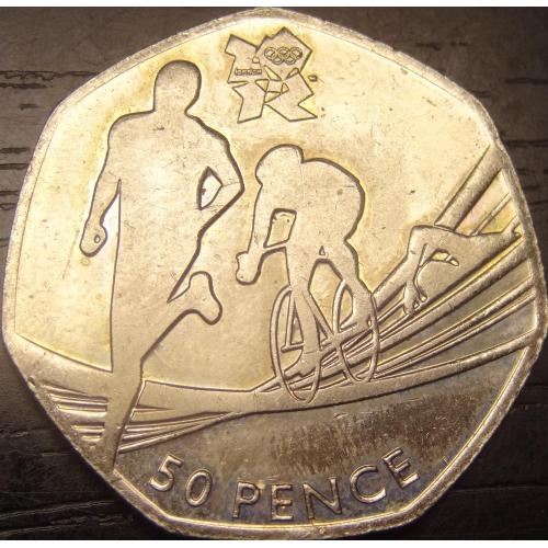 50 пенсів 2011 Британія Олімпіада в Лондоні - тріатлон