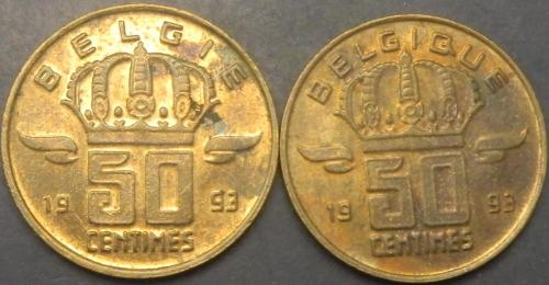 50 сантимів 1993 Бельгія (два різновиди)