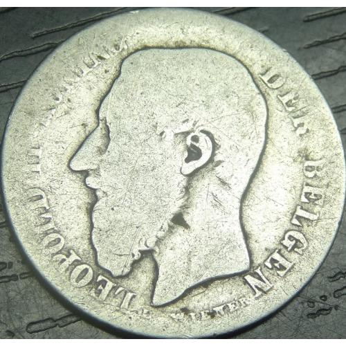 50 сантимів Бельгія 1886 Belgen срібло