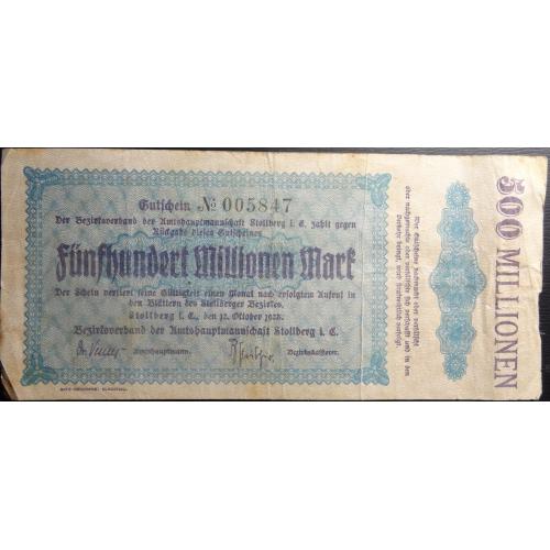 500 мільйонів марок 1923 Німеччина, Столберг