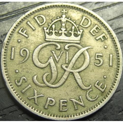 6 пенсів 1951 Британія