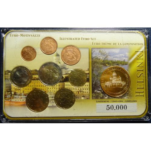  Комплект євромонет Фінляндії 2009 UNC (повний комплект + медаль)