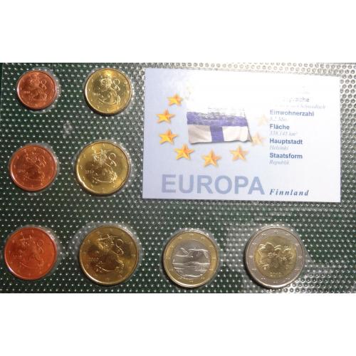 Комплект євромонет Фінляндії 2010 UNC (повний комплект)