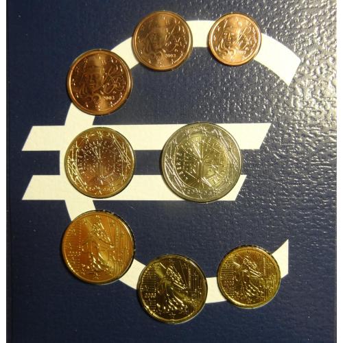 Комплект євромонет Франції 2003 UNC (повний комплект)