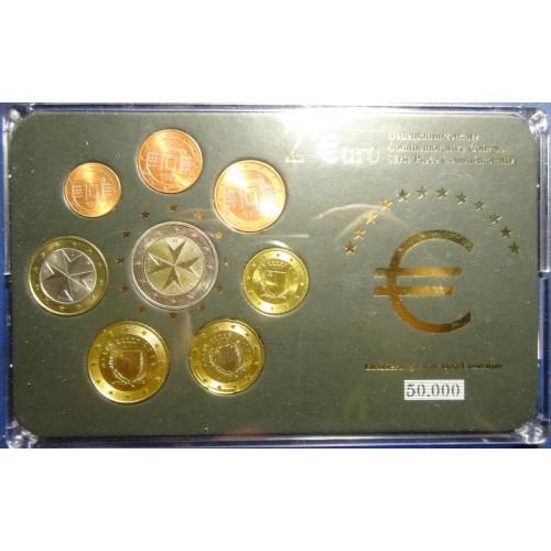 Комплект євромонет Мальти 2008 UNC (повний комплект+сертифікат)