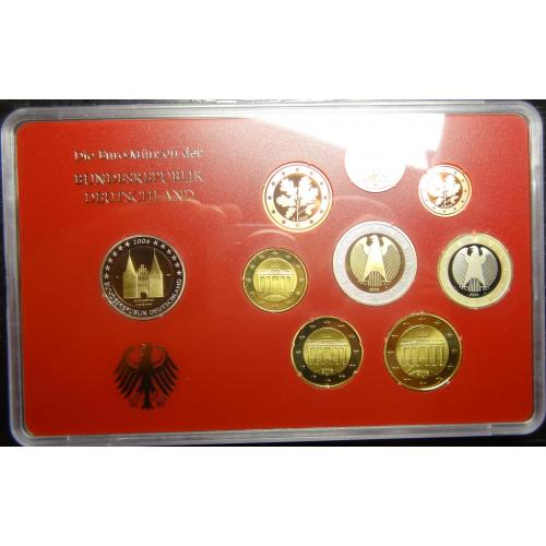 Комплект євромонет Німеччини 2006 A (повний комплект+ювілейна) UNC