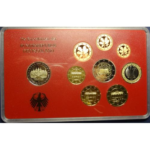 Комплект євромонет Німеччини 2007 J (повний комплект+ 2 ювілейні) UNC