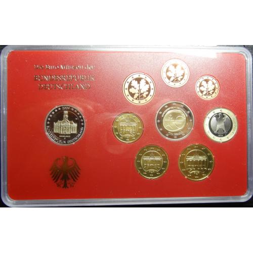 Комплект євромонет Німеччини 2009 G (повний комплект+2 ювілейні) UNC