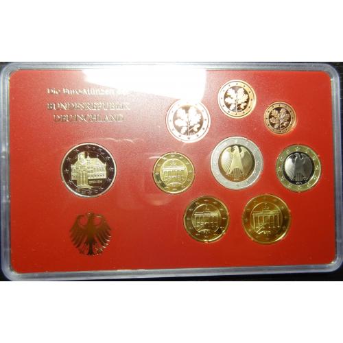 Комплект євромонет Німеччини 2010 J (повний комплект+ ювілейна) UNC