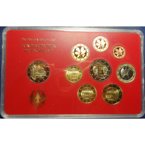 Комплект євромонет Німеччини 2013 A (повний комплект+ 2 ювілейні) UNC