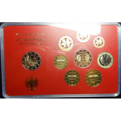Комплект євромонет Німеччини 2013 F (повний комплект+ 2 ювілейні) UNC