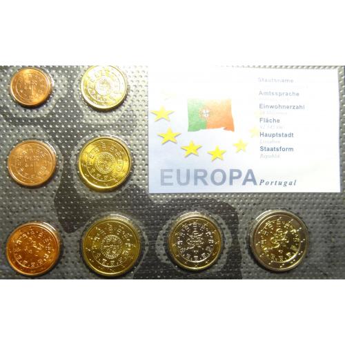 Комплект євромонет Португалії 2002 UNC (повний комплект)