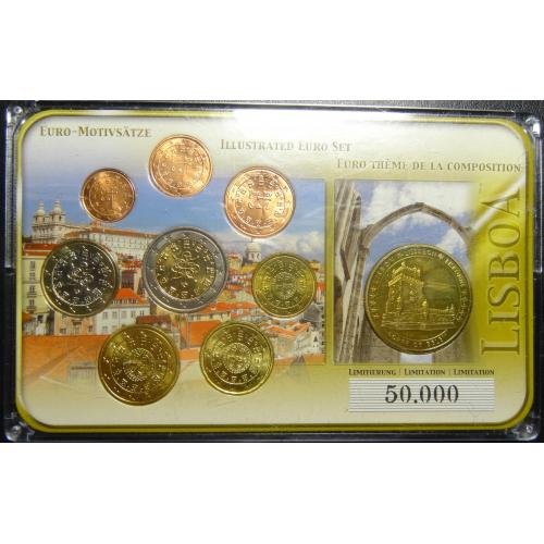 Комплект євромонет Португалії 2002 UNC (повний комплект+медаль)