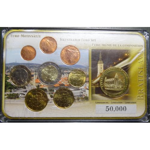 Комплект євромонет Словаччини 2009 UNC (повний комплект+медаль)