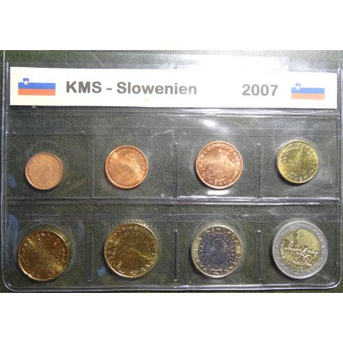 Комплект євромонет Словенії 2007 UNC (повний комплект)