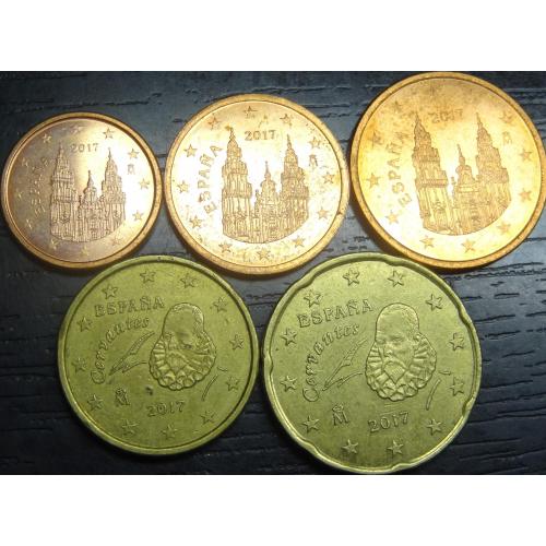 Комплект євромонет Іспанії 2017 (Король Філіп VI)