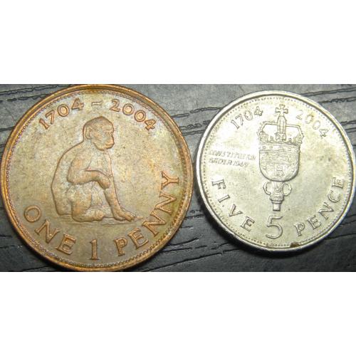 Комплект монет Гібралтар 2004 - 300 років захоплення Гбралтару