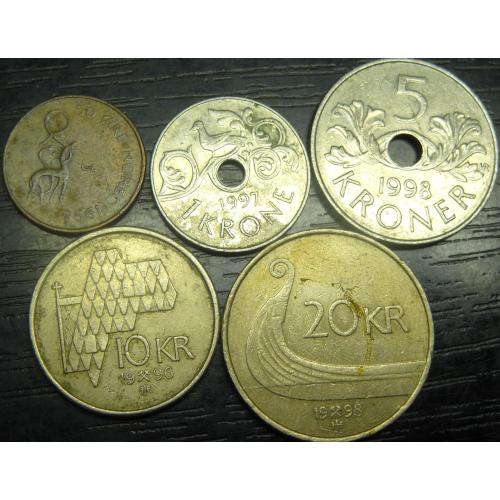 Повний комплект монет Норвегії (Король Гаральд V)
