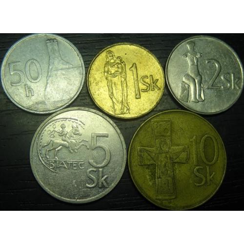 Комплект монет Словаччини 1993 (до євро)