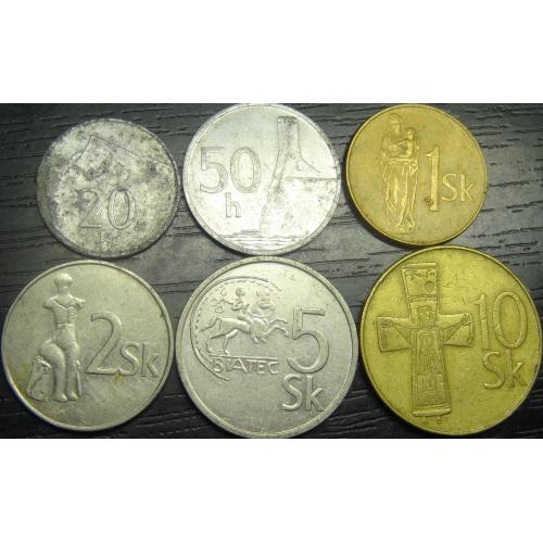 Комплект монет Словаччини 1993 (до євро)