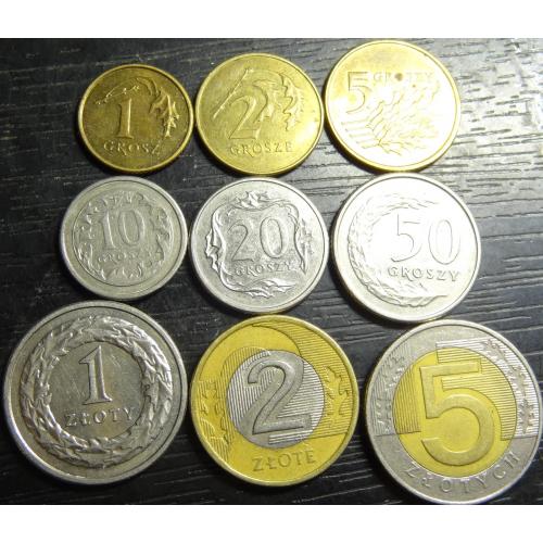 Комплект обігових монет Польщі 2009 (повний комплект)