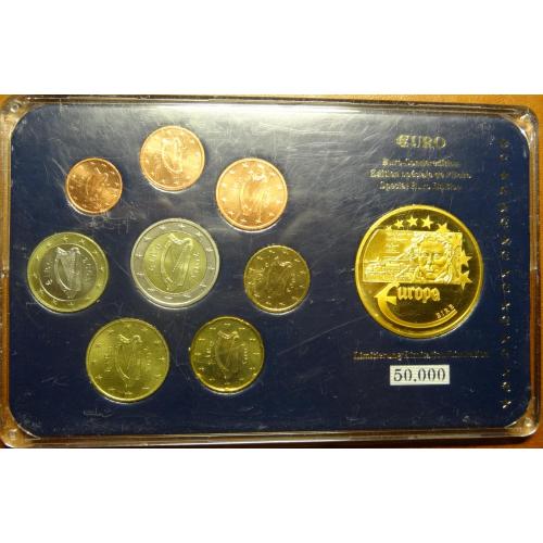 Комплект євромонет Ірландії 2003 UNC (повний комплект+медаль з позолотою)