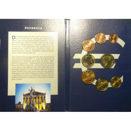 Комплект євромонет Австрії 2002 (повний комплект) UNC