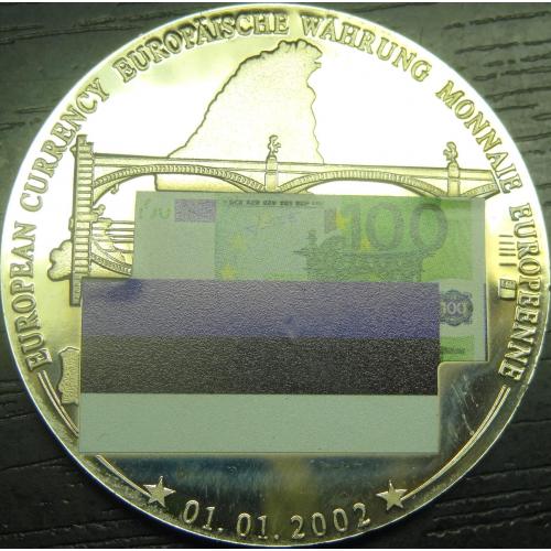 Медаль 2002 Європейська валюта - 100 євро Естонія