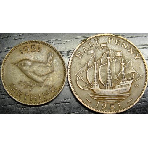 Монети Британії 1951 (Король Георг VI)