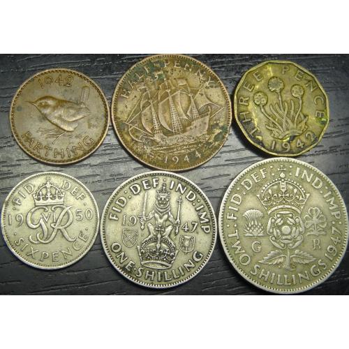 Комплект монет Британії (Король Георг VI)