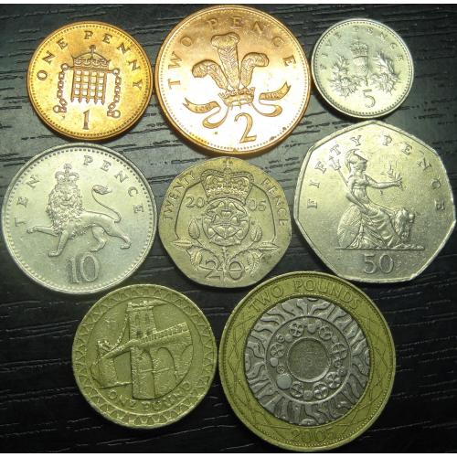 Річний комплект обігових монет Британії 2004 (повний)