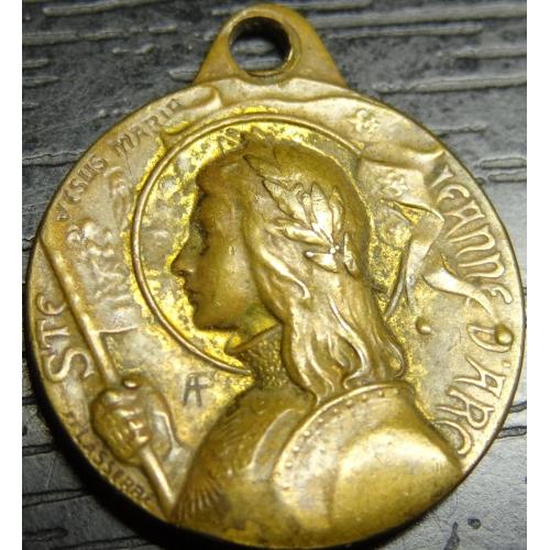 Старовинна медаль Жанна Д'Арк Франція позолота
