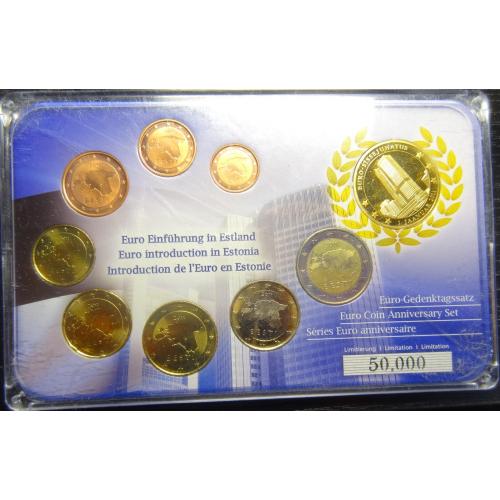 Комплект євромонет Естонії 2011 UNC (повний комплект+медаль)