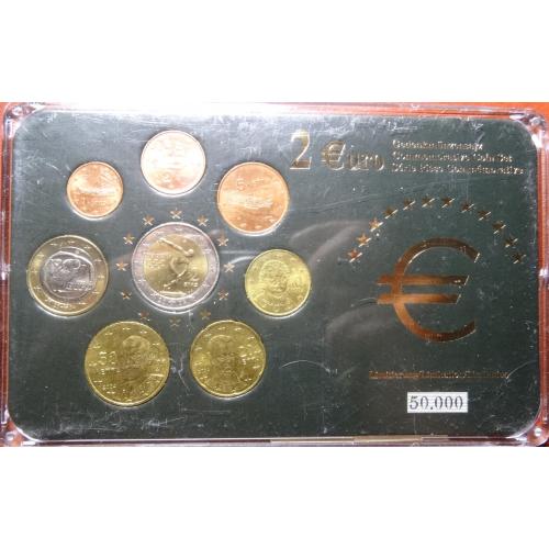 Комплект євромонет Греції 2004 UNC Олімпіада в Афінах (комплект з пам'ятною монетою+сертифікат)