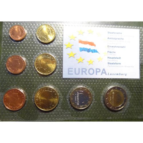 Комплект євромонет Люксембурга 2002 (повний річний комплект) UNC