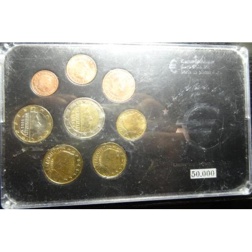 Комплект євромонет Люксембурга 2002 UNC (повний річний комплект+сертифікат)