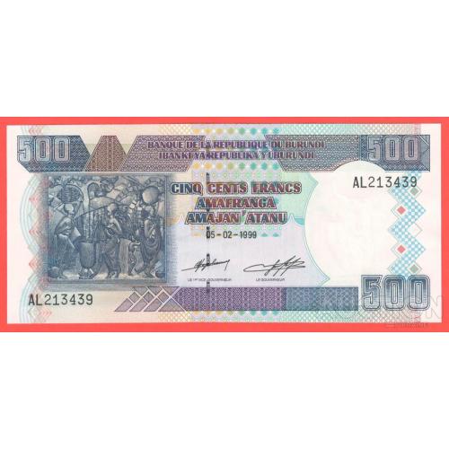 Бурунді Бурунди 500 франків 1999р  UNC P-38b