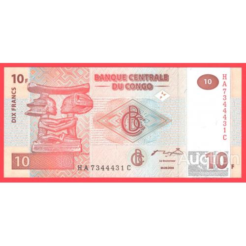 Конго 10 франків 2003р   UNC Р-93А