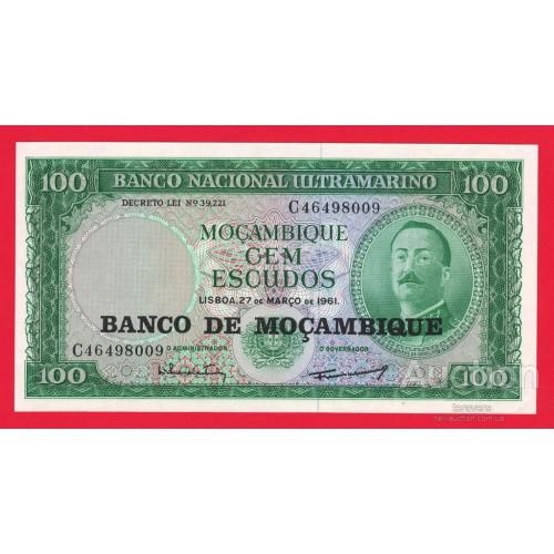 Мозамбік / Мозамбик 100 ескудо 1961г P-117 UNC