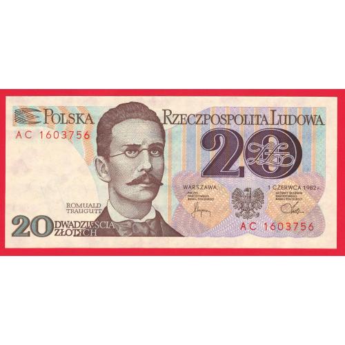 Польща / Польша 20 злотих 1982р UNC Р-149