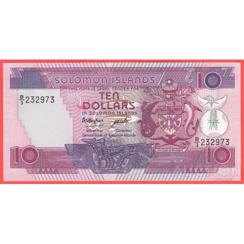 Соломони / Соломоны 10 доларів  1986р UNC Р-15